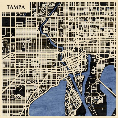 Tampa 3D fa várostérkép fali dekoráció – Natura Products