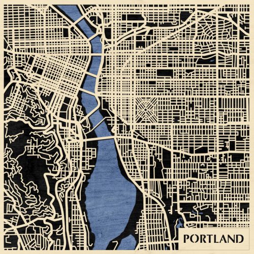 Portland 3D fa várostérkép fali dekoráció – Natura Products