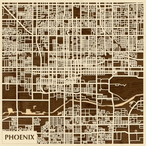 Phoenix 3D fa várostérkép fali dekoráció – Natura Products