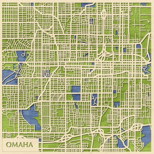 Omaha 3D fa várostérkép fali dekoráció – Natura Products