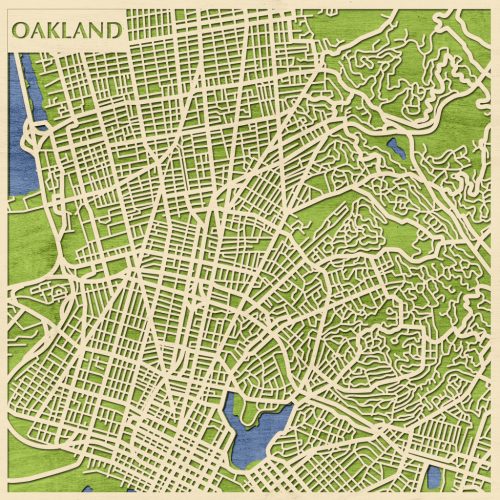 Oakland 3D fa várostérkép fali dekoráció – Natura Products