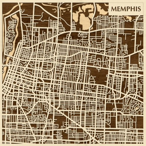 Memphis 3D fa várostérkép fali dekoráció – Natura Products