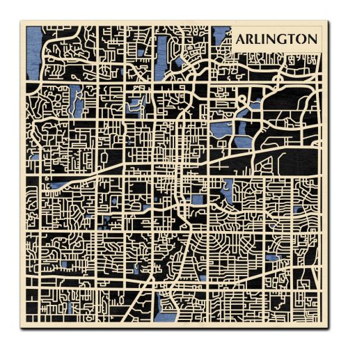 Arlington 3D fa várostérkép fali dekoráció – Natura Products