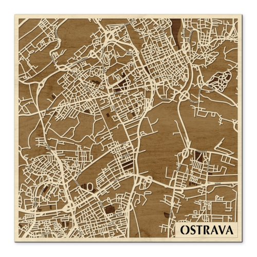 Ostrava 3D fa várostérkép fali dekoráció – Natura Products