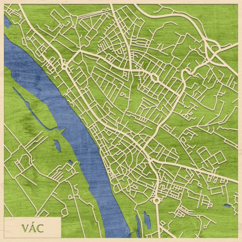 Vác 3D fa várostérkép fali dekoráció – Natura Products