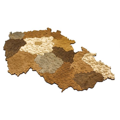 Natura Products - Csehország 3D Fa Puzzle Térkép - Elegáns Fali Dekoráció