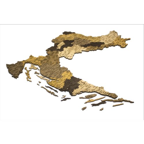 Natura Products - Horvátország 3D Fa Puzzle Térkép - Elegáns Fali Dekoráció