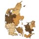 Natura Products - Dánia 3D Fa Puzzle Térkép - Elegáns Fali Dekoráció