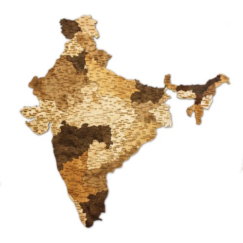 Natura Products - India 3D Fa Puzzle Térkép - Elegáns Fali Dekoráció