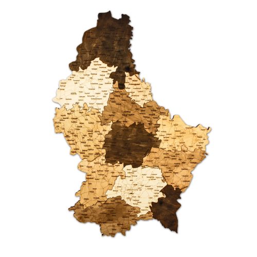 Natura Products - Luxemburg 3D Fa Puzzle Térkép - Elegáns Fali Dekoráció