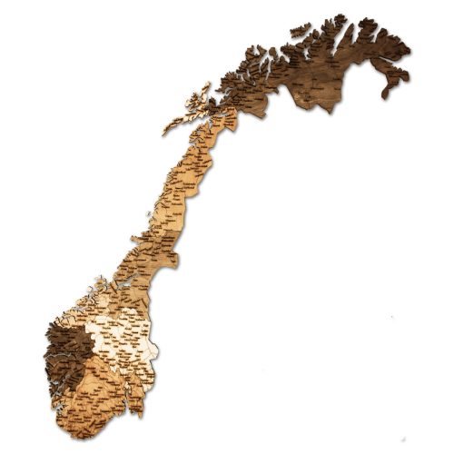 Natura Products - Norvégia 3D Fa Puzzle Térkép - Elegáns Fali Dekoráció