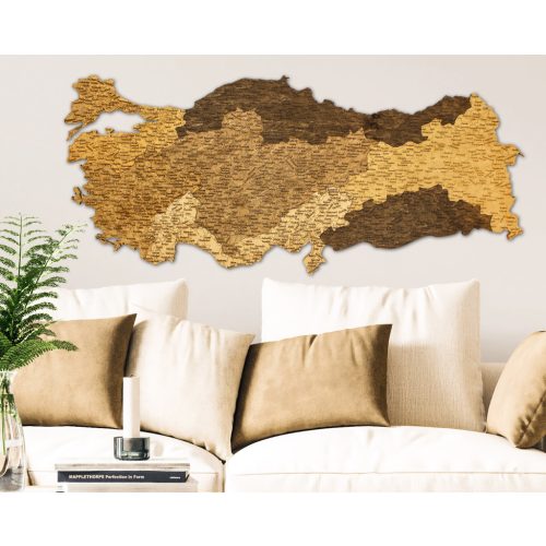 Natura Products - Törökország 3D Fa Puzzle Térkép - Elegáns Fali Dekoráció